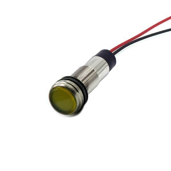 Led Panel Mount Indicators 1/2 Flat Yellow 28Vdc W/Terminals, Dialight, Mfr#: 656-1306-304F